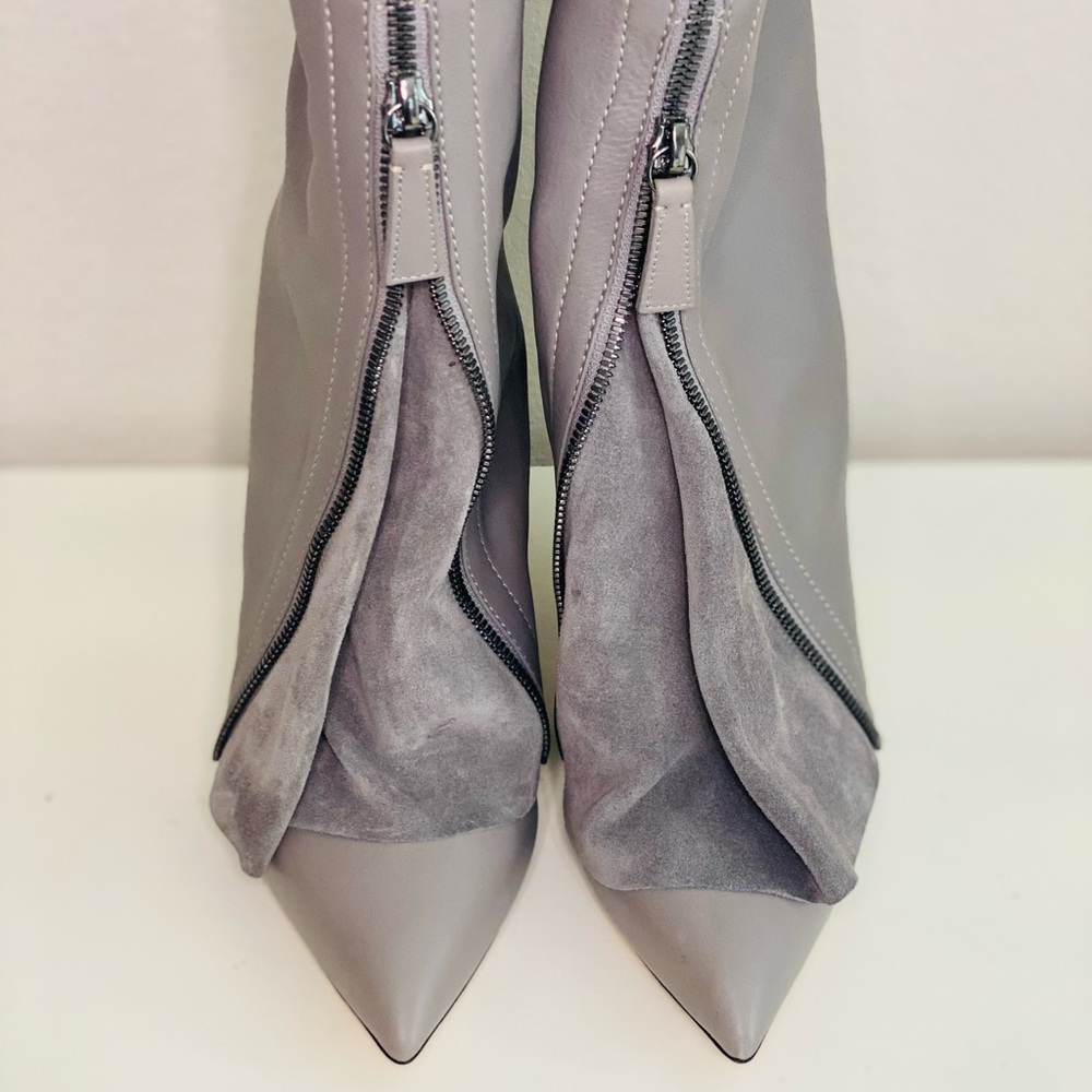 Casadei Grey Ankle Suede Boots